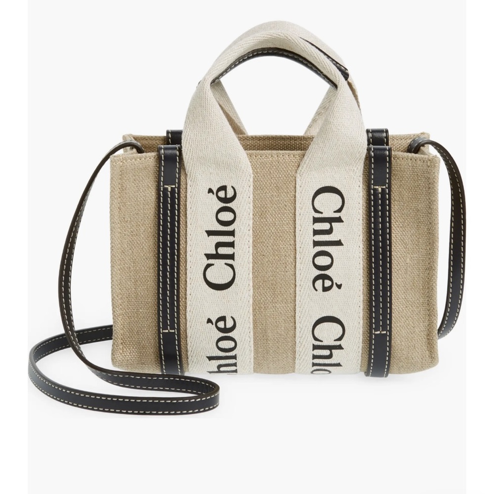 Chloe mini woody linen tote